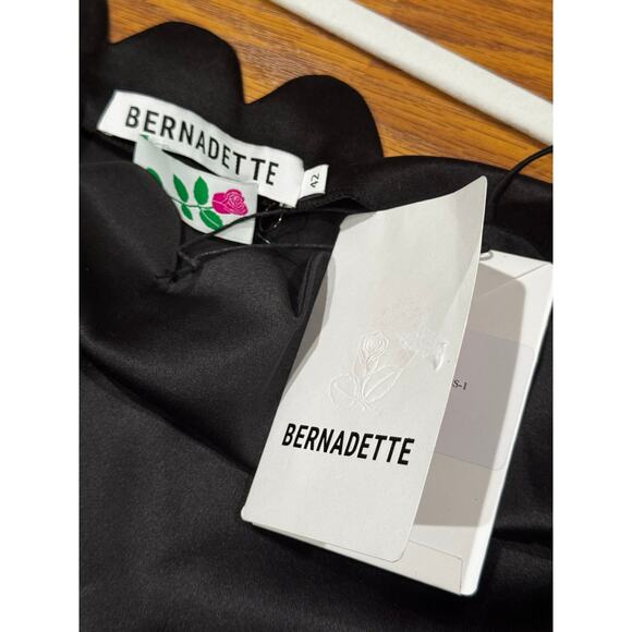 BERNADETTE Michelle Off-the-shoulder Scalloped Stretch-silk Satin Mini Dress 42 - Picture 6 of 12